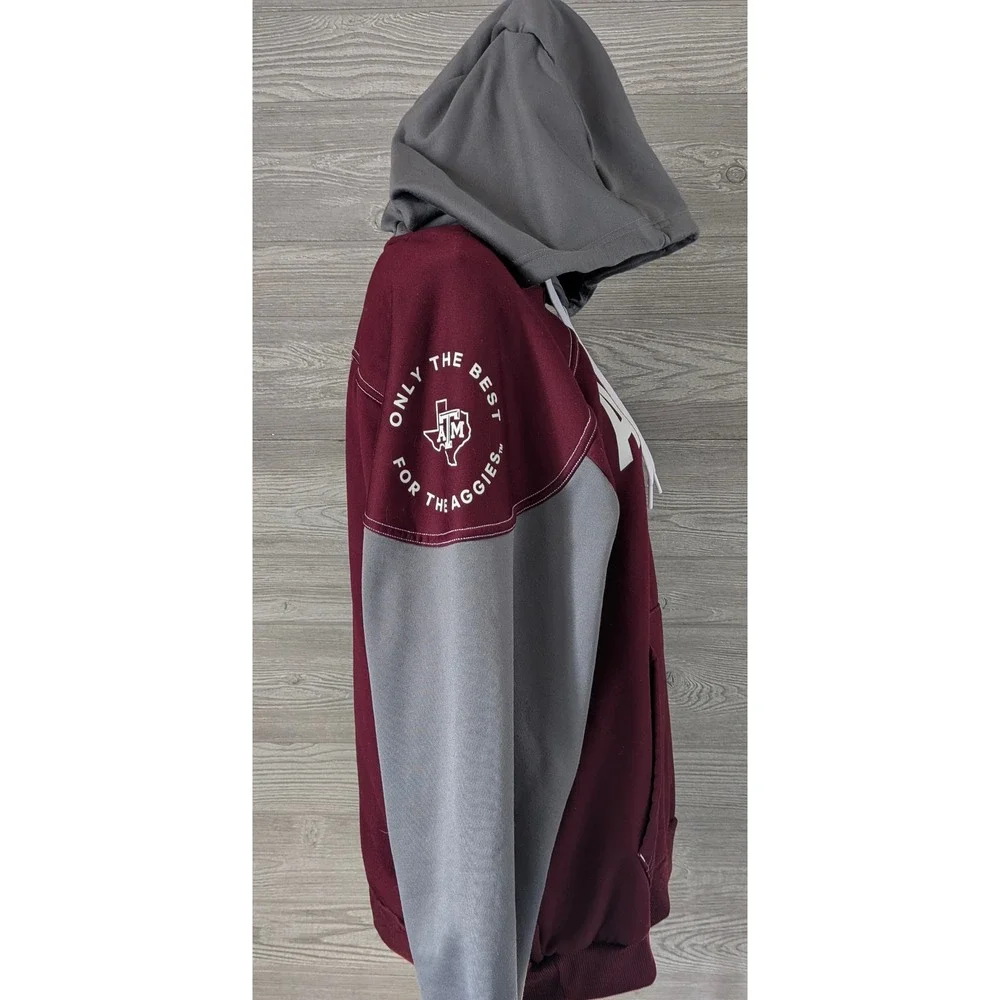Adidas Texas A&M Aggies Aeroready Hoodie Mens Maroon Grey Size Large